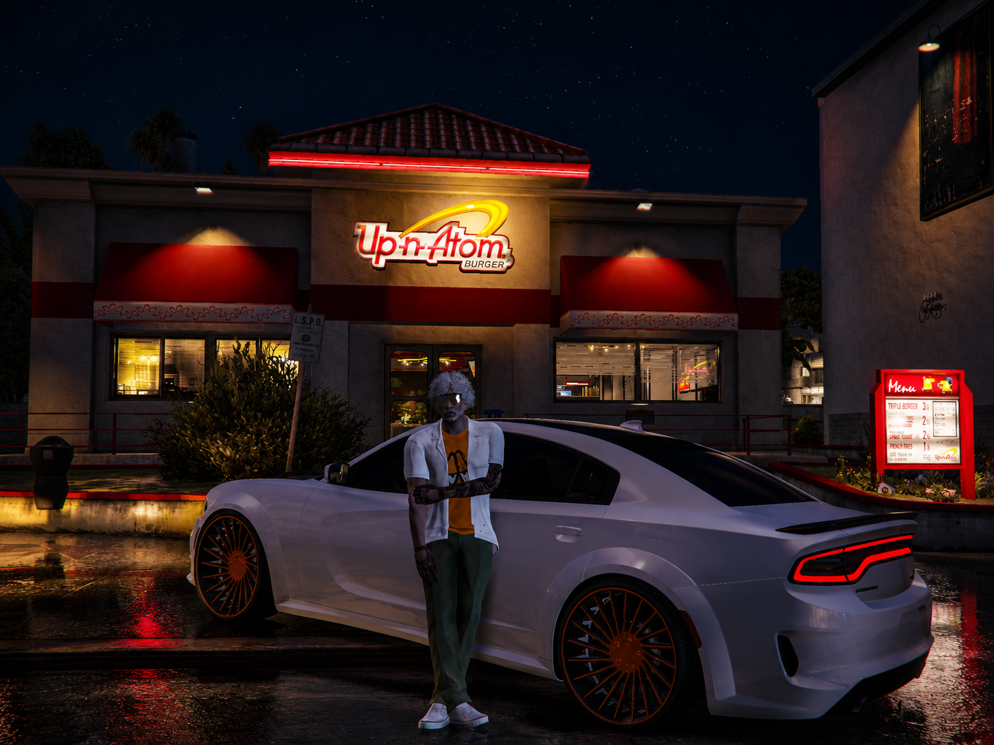 Up-n-Atom Charger night scene